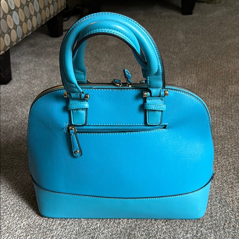 Blue Leather Handbag